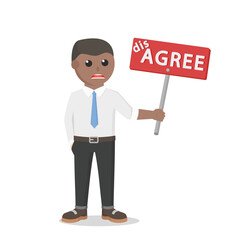 businessman african disagree response design character on white background