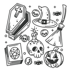 Happy Halloween elements icon collection