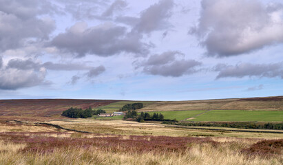 The wild open moors, moorland of Bulbeck Common North Pennies that surrounds Blanchland in County Durham, UK.
