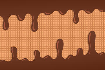 Chocolate  with cake Waffle Background
