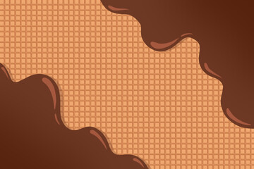 Chocolate  with cake Waffle Background

