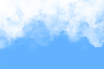 White Cloud on Blue Background
