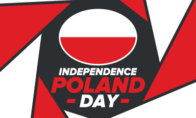 Independence Day in Poland. National happy holiday, celebrated annual in November 11. Polish flag. Patriotic elements. Poster, card, banner and background. Vector illustration