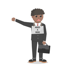 businessman african need a ride to the office design character on white background