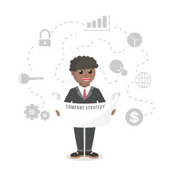 businessman african planning company strategy design character on white background