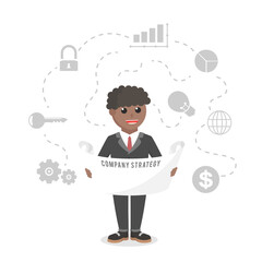 businessman african planning company strategy design character on white background