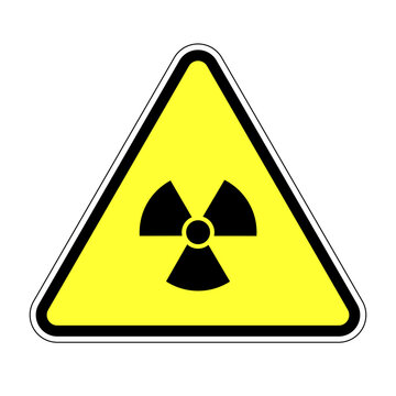 Triangular sign of nuclear danger. Radiation waste.