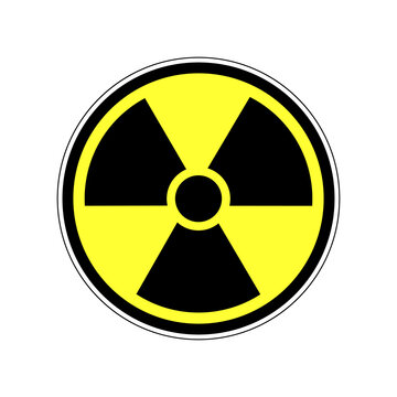 Round sign of nuclear danger. Radiation waste.