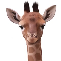 Fototapeta premium Baby giraffe cute illustrated portrait isolated on a while background