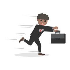 businessman african run faster design character on white background