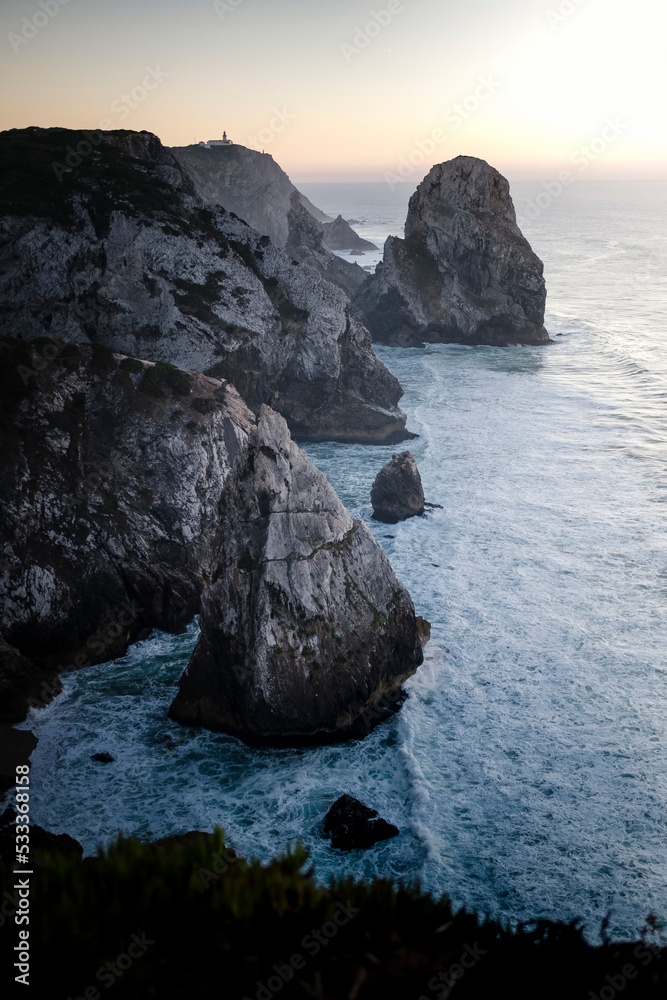 Poster view of the rocks on the atlantic coast of portugal.