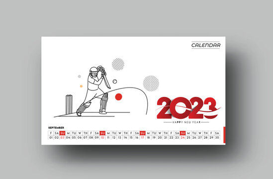 2023 September Calendar Happy New Year Design.