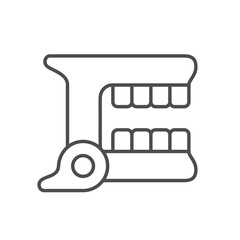 Jaw model line outline icon