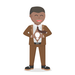 businessman african showing idea icon design character on white background