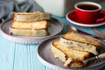 lemon cake with chocolate icing