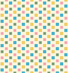 Japanese Colorful Square Checkered Vector Seamless Pattern