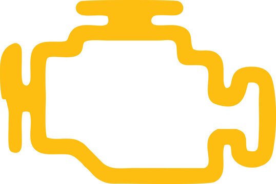 Amber check engine light or icon