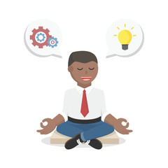 businessman african relaxation planning business design character on white background
