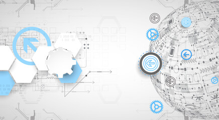 Fototapeta premium Abstract technology half - sphere background. Global network concept.Abstract technology sphere background. Global network concept.