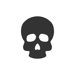 Cartoon skull silhouette. Pirate sign. Holly Roger icon. Death symbol