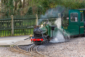 Steam Train Ready to Depart at Station