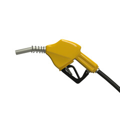 filling gun. gas refuelling nozzle, gasoline pump 3d render isolated on transparent