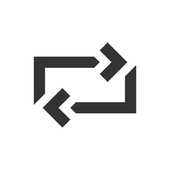 Repeat web button icon set. Retweet arrow symbol, repost sign in png flat style.