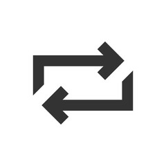 Repeat web button icon set. Retweet arrow symbol, repost sign in png flat style.