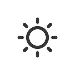 Sun bright icon. Sunshine web symbol. Brightness level png sign