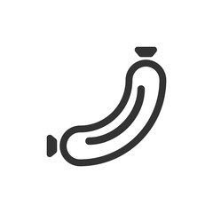 Sausage icon. Isolated sousage silhouette sign. Bbq line symbol in png flat style.