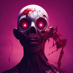 Zombie And Blood Horror Style Printable 3D Render 