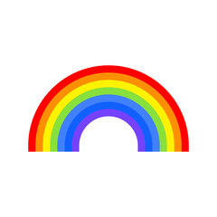 Rainbow outline icon. Rainbow colored simple symbol in vector flat style.