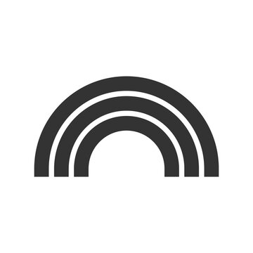 recommend clip art: Rainbow outline icon. Rainbow colored simple symbol in vector flat style.