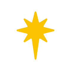 Shristmas star icon. Xmas shape star symbol in flat style.