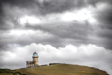 Fototapeta na wymiar Belle Tout Lighthouse at Beachy Head, Eastbourne Downland, South Downs National Park, England