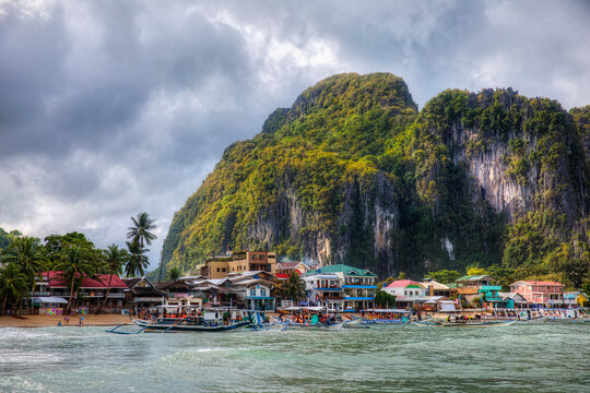 Approaching the City of El Nido, Palawan, Philippines
