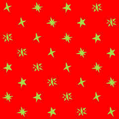 Hand Drawn Christmas Star Seamless Pattern	