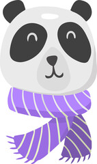 Hand Drawn cute panda and scarf illustration