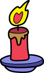 Hand Drawn candlestick for christmas illustration
