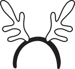 Hand Drawn reindeer headband illustration
