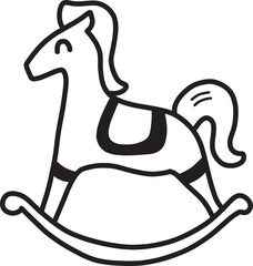 Hand Drawn toy rocking horse illustration