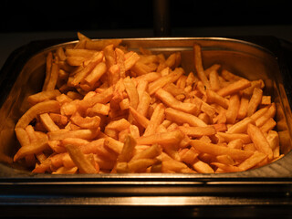 fried fresh potatoes in the restaurant