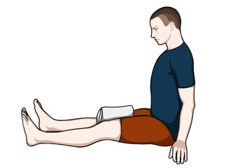 physiotheraphy knee joint exercise position illustration. Exercise 13