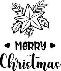 Merry Christmas lettering and quote illustration