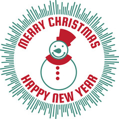 Merry Christmas and happy new year lettering and quote illustration