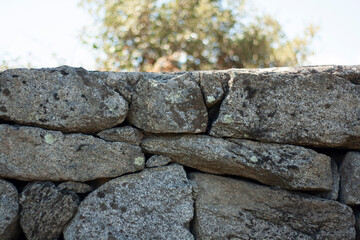 old granite stone fence