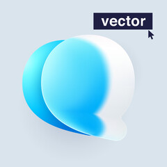 Q letter logo in Glass morphism style. Vector blurry translucent icon on white background.