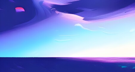 Fototapeta na wymiar Abstract blue and purple liquid wavy shapes futuristic banner. Glowing retro waves background