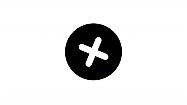Animated fail white glyph ui icon. Delete file. Seamless loop 4k video with alpha channel on transparent background. design. Silhouette user interface symbol on black. Dark mode pictogram animation
