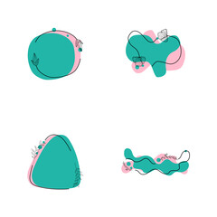 Amoeba shape vector collection. Abstract floral background. Element set.